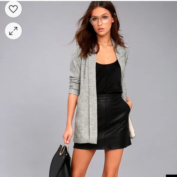 Lulus Jackets & Blazers - Lulus Promotion Gray Open Front Back Slit Lined Woven Wool Blazer Size Medium